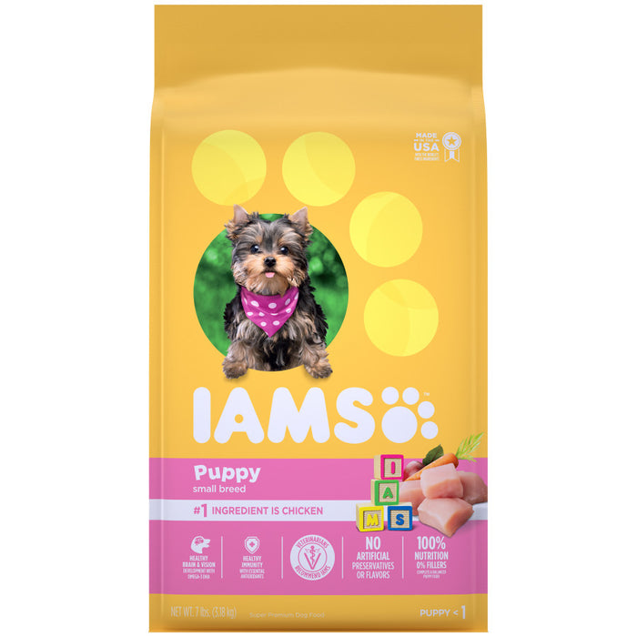 IAMS Smart Small & Toy Breed Puppy Dry Dog Food Real Chicken, 1ea/7 lb