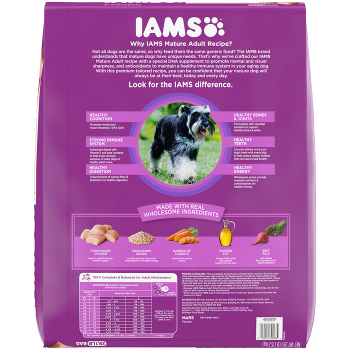 IAMS Mature Adult Senior Dry Dog Food Real Chicken, 1ea/29.1 lb