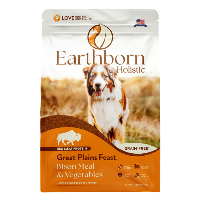 Earthborn Holistic Great Plains Feast Grain-Free Dry Dog Food Bison Meal & Vegetables, 1ea/12.5 lb