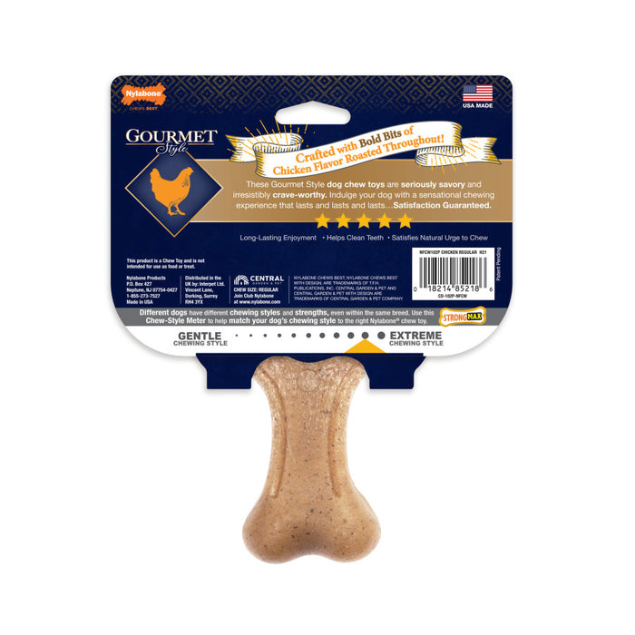 Nylabone Gourmet Style Strong Chew Wishbone Dog Toy Chicken, 1ea/Large - Up To 50 lb