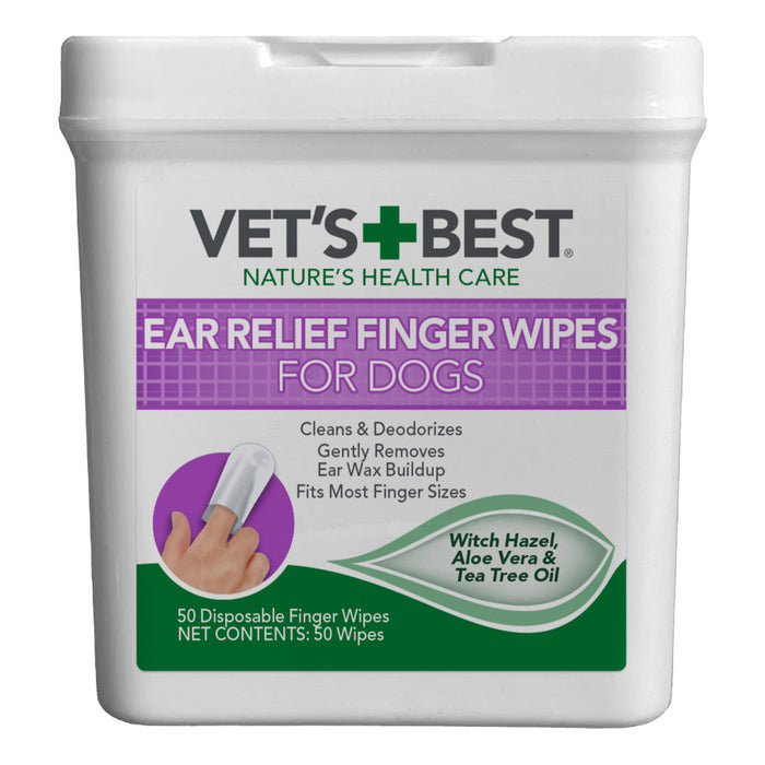 Vet's Best Ear Relief Finger Wipes for Dogs 1ea/50 ct