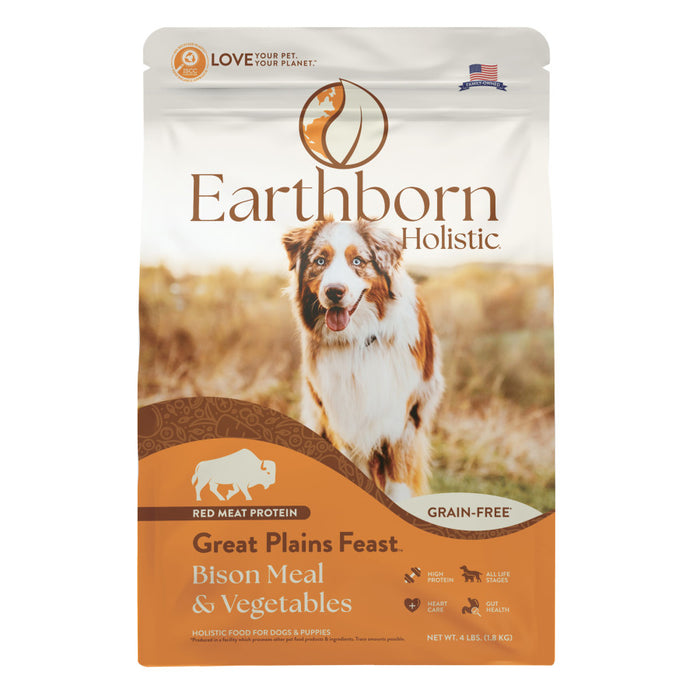 Earthborn Holistic Great Plains Feast Grain-Free Dry Dog Food Bison Meal & Vegetables, 1ea/4 lb