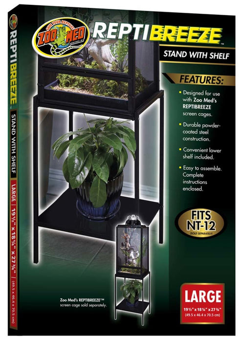 Zoo Med ReptiBreeze Stand w/Shelf Black, 1ea/LG