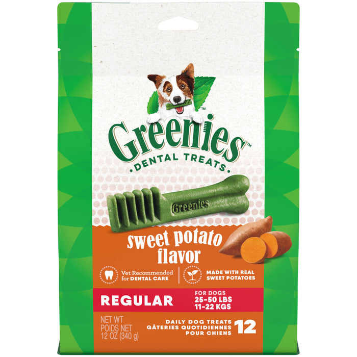 Greenies Dog Dental Treats Sweet Potato, 1ea/Regular, 12 ct, 12 oz