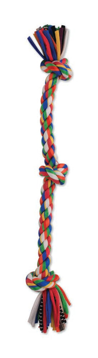 Mammoth Pet Products Cloth Dog Toy Rope 3 Knot Tug Multi-Color, 1ea/20 in, MD