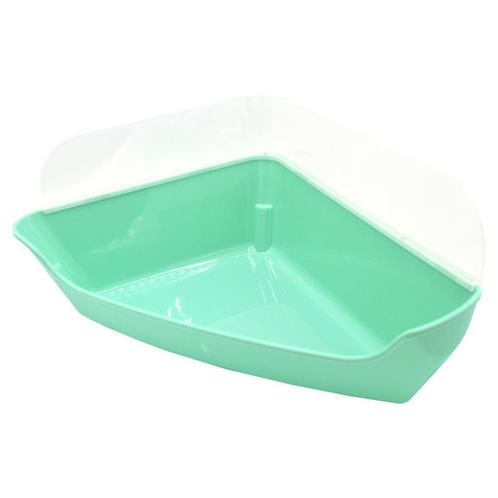 Oxbow Animal Health Enriched Life Small Animal Corner Litter Pan w/Removable Shield Mint Green, 1ea/One Size