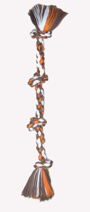 Mammoth Pet Products Cotton Blend Color 4 Knot Rope Tug Toy Assorted, 1ea/27 in, LG