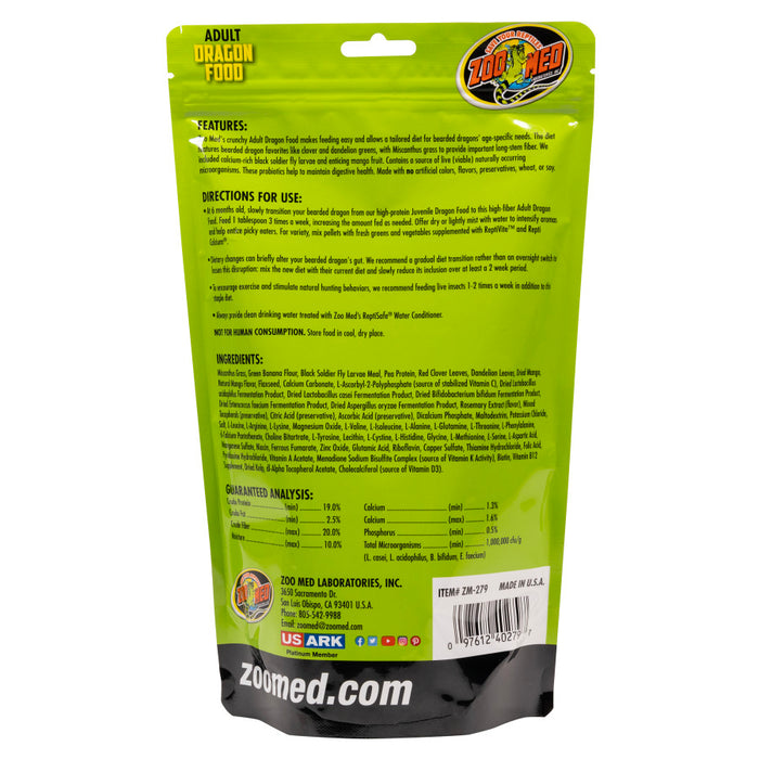 Zoo Med Adult High Fiber Dragon Food 1ea/10 oz