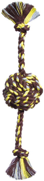 Mammoth Pet Products Monkey Fist Ball Dog toy w/Rope Ends Brown/Yellow, 1ea/Colossal, 25 in