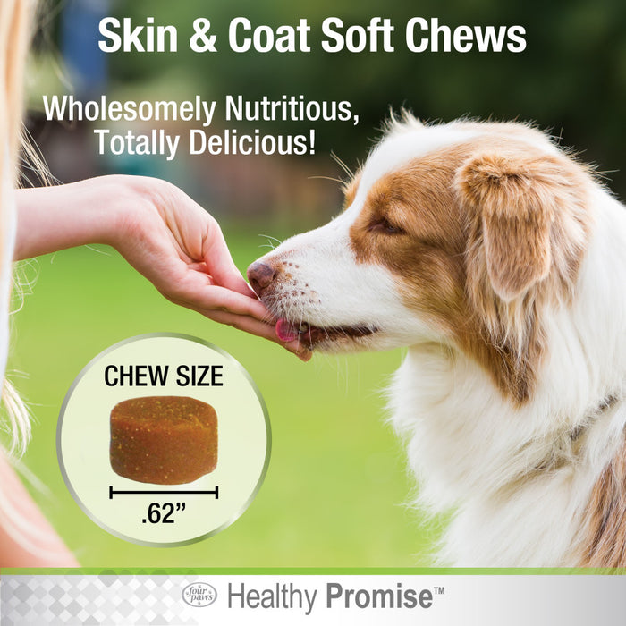 Four Paws Healthy Promise Dog Supplements for Skin and Coat Soft Chews Skin and Coat, 1ea/90 ct