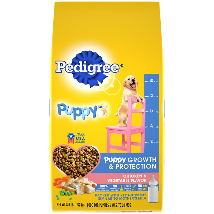 Pedigree Puppy Growth & Protection Dry Dog Food Chicken & Vegetable, 1ea/3.5 lb