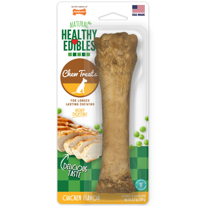 Nylabone Healthy Edibles All-Natural Long Lasting Chicken Flavor Dog Chew Treats 1ea/XL - 50+ lb