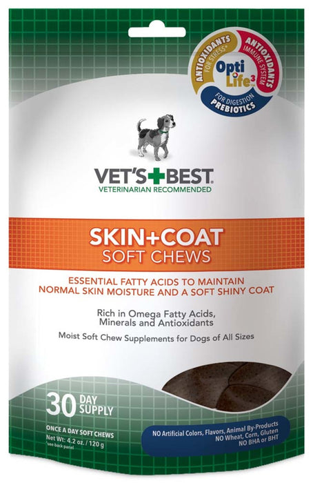 Vet's Best Skin & Coat Soft Chews 1ea/4.2 oz, 30 ct