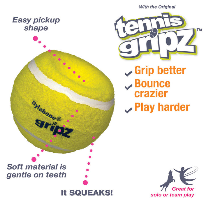 Nylabone Power Play Dog Tennis Ball Gripz 1ea/Medium (3 ct)