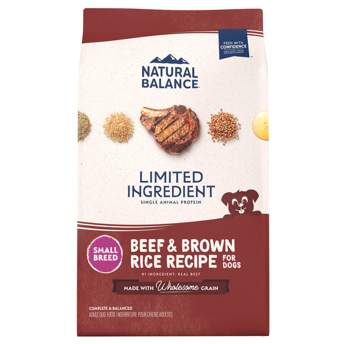 Natural Balance Pet Foods L.I.D. Small Breed Bites Dry Dog Food Beef & Brown Rice, 1ea/4 lb