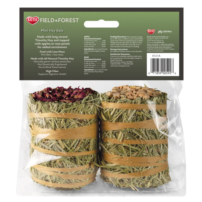 Kaytee Field+Forest Mini Hay Bales Apple and Rose 2 Pack, 1ea/7 oz