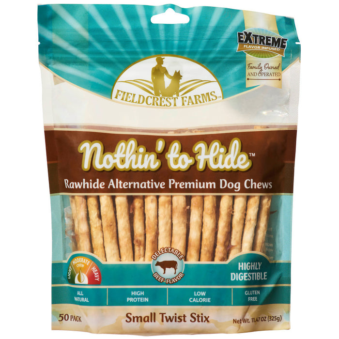 Fieldcrest Farms Nothin' To Hide Twist Stix Dog Treat Beef, 1ea/50 pk