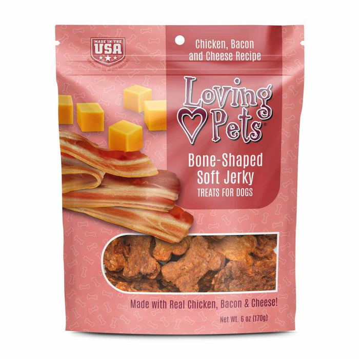 Loving Pets Bone-Shaped Soft Jerky Dog Treat Chicken, Bacon & Cheese, 1ea/6 oz