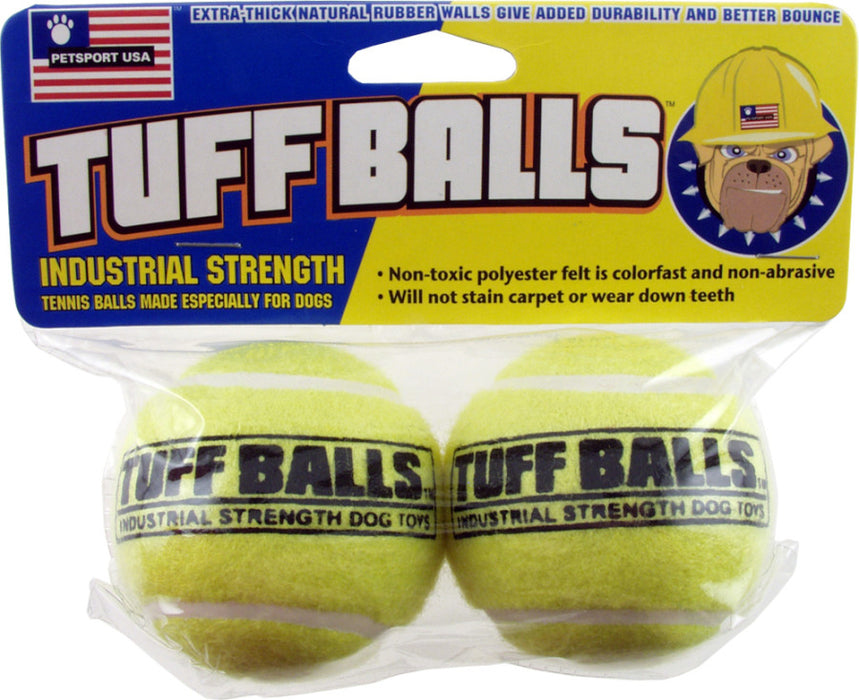 Petsport USA Tuff Ball Dog toy Yellow, 1ea/2 pk, 2.5 in