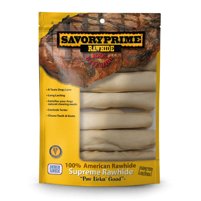 Savory Prime Supreme Rawhide Retriever Roll Natural, 1ea/6 in, 6 pk