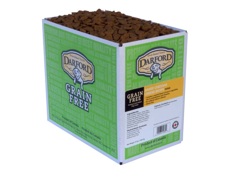 Darford Oven Baked Grain Free Dog Treats Mini, Cheddar Cheese, 1ea/15 lb