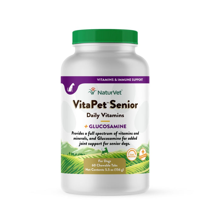 NaturVet VitaPet Senior Plus Glucosamine Time Release Daily Vitamins 1ea/60 ct