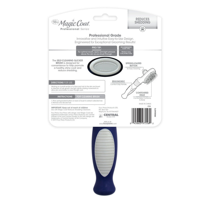 Four Paws Magic Coat Professional Series Self-Cleaning Slicker Brush Self-Cleaning Brush, 1ea/One Size