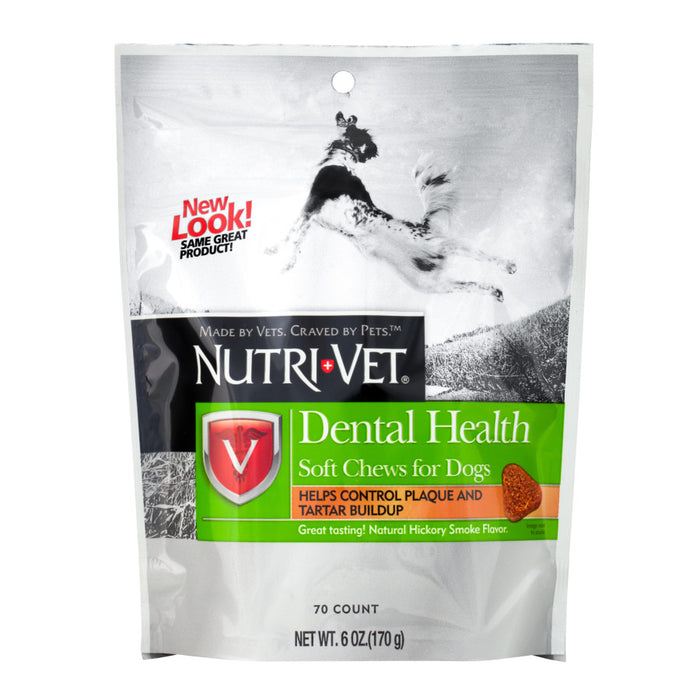 Nutri-Vet Dental Health Soft Chews for Dogs Hickory Smoke 70ct Hickory Smoke, 1ea/70 ct