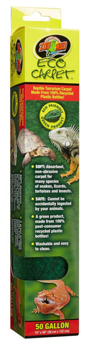 Zoo Med Eco Carpet Reptile Terrarium Carpet Green, 1ea/50 gal, 15in X 48in