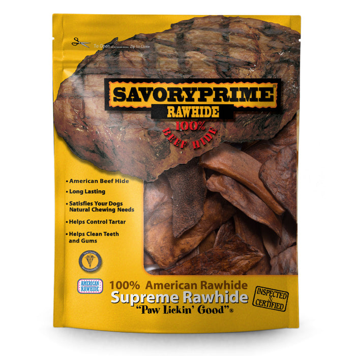 Savory Prime Supreme Rawhide Chips Beef, 1ea/1 lb