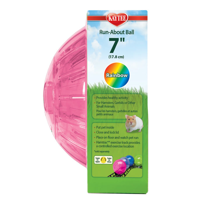 Kaytee Run-About Mini Exercise Ball Rainbow, Rainbow, 1ea/7 in