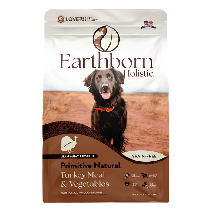 Earthborn Holistic Primitive Natural Grain-Free Dry Dog Food Turkey Meal & Vegetables, 1ea/12.5 lb