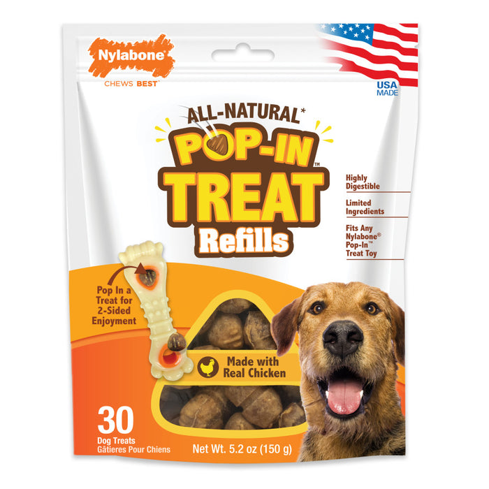 Nylabone All-Natural Pop-In Dog Treat Refills Pop-In, 1ea/30 pk