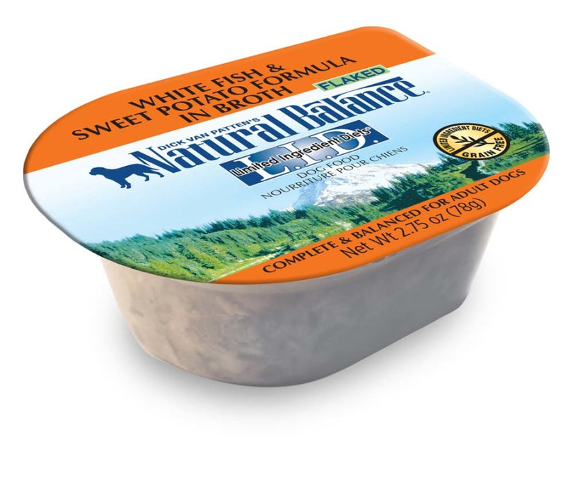 Natural Balance Pet Foods L.I.D. Wet Dog Food White Fish & Sweet Potato in Broth, 24ea/2.75 oz