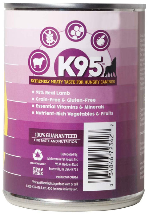 Earthborn Holistic Grain Free K95 Meat Protein Wet Dog Food Lamb, 12ea/13 oz