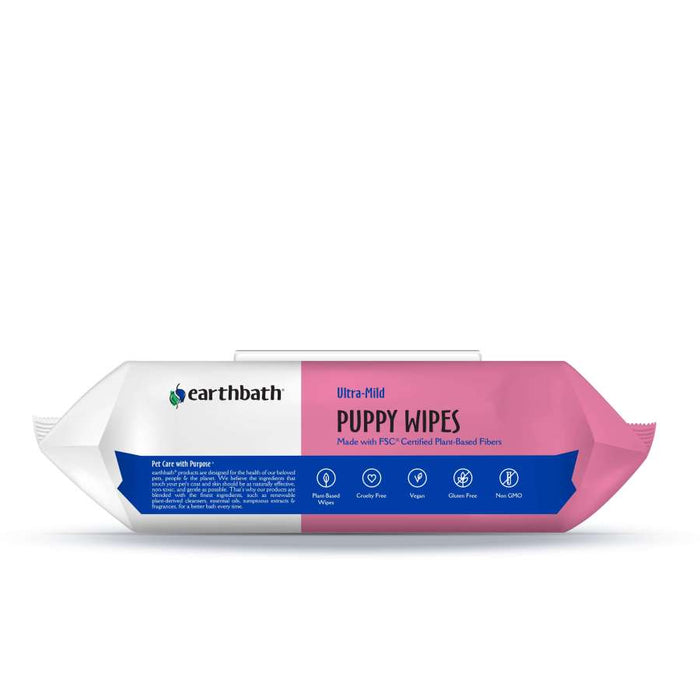 Earthbath Ultra-Mild Puppy Wipes, Wild Cherry 1ea/100 ct