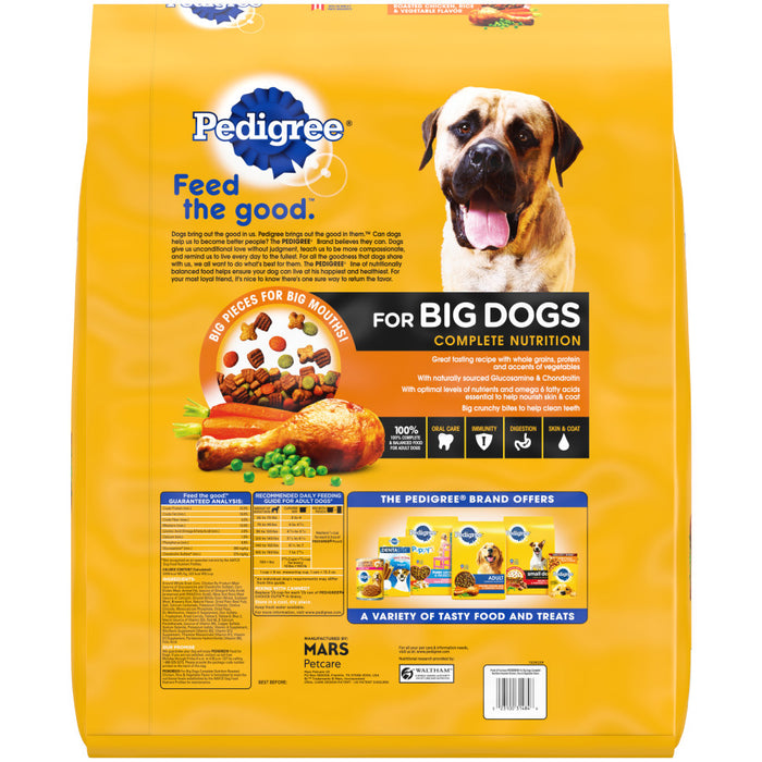 Pedigree Complete Nutrition for Big Dogs Large Breed Adult Dry Dog Food Chicken, Rice & Vegetable, 1ea/30 lb