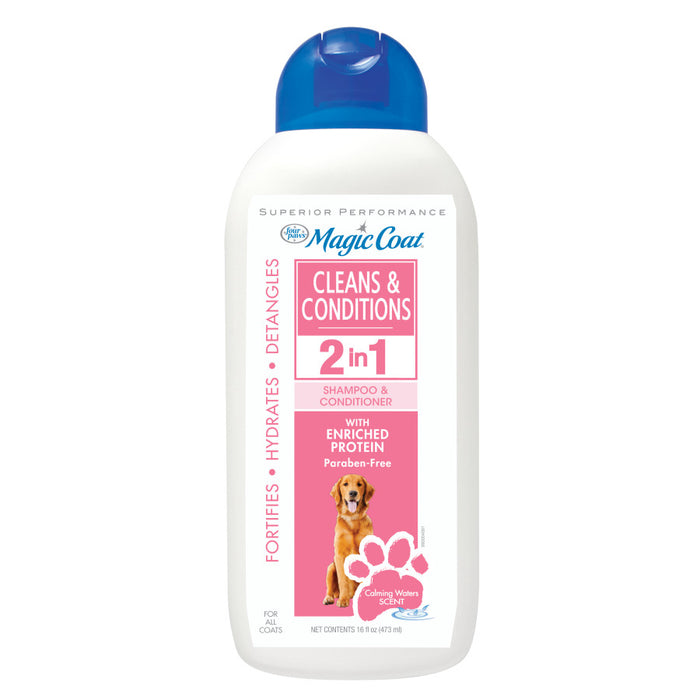 Four Paws Magic Coat Cleans & Conditions Dog 2 in 1 Shampoo and Conditioner Dog 2 in 1 Shampoo & Conditioner, 1ea/16 oz (1 ct)