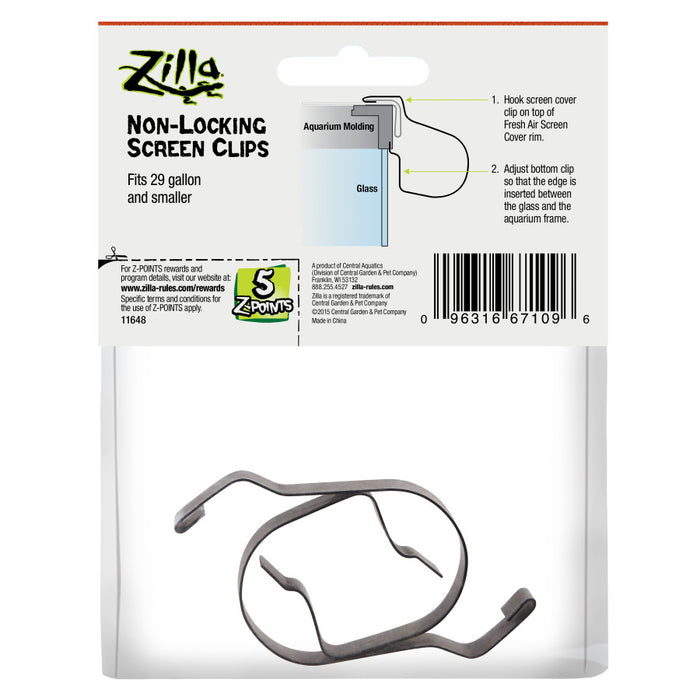 Zilla Non-Locking Screen Clips 1ea/SMall