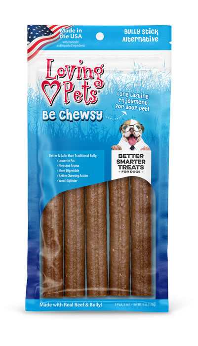 Loving Pets Be Chewsy Bully Stick Alternative Dog Treat 1ea/6 in, 5 pk