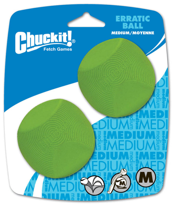 Chuckit! Erratic Dog Toy Ball Green, 1ea/2 pk, MD