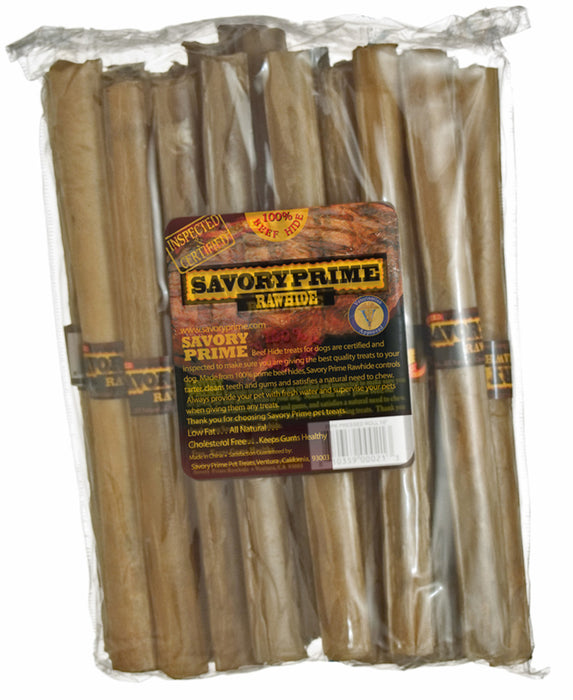 Savory Prime Pressed Rawhide Roll Natural, 1ea/10 in, 20 pk