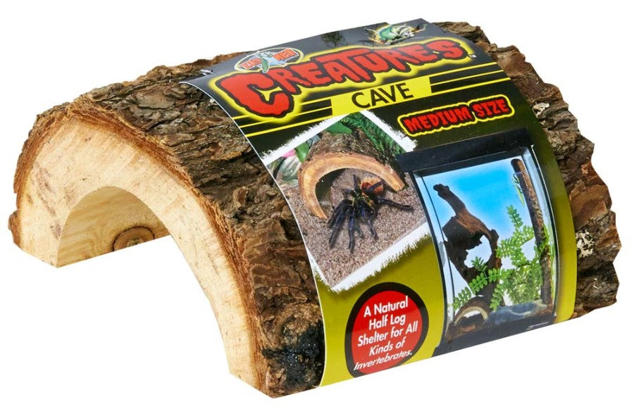 Zoo Med Creatures Cave Half Log, Brown, 1ea/MD