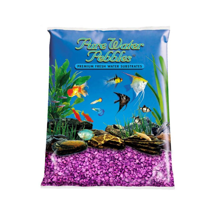 Pure Water Pebbles Premium Fresh Water Coated Aquarium Gravel Purple Passion, 6ea/5 lb