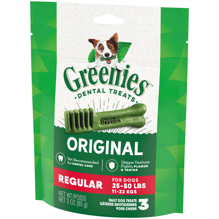 Greenies Dog Dental Treats Original, 1ea/3 oz, 3 ct, Regular