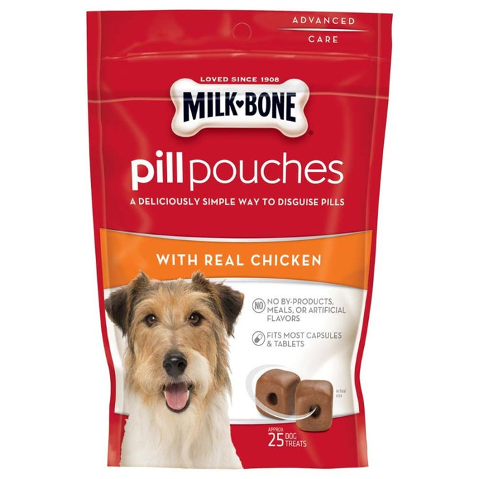 Milk-Bone Pill Pouches Dog Treats with Real Chicken, 1ea/25 ct, 6 oz