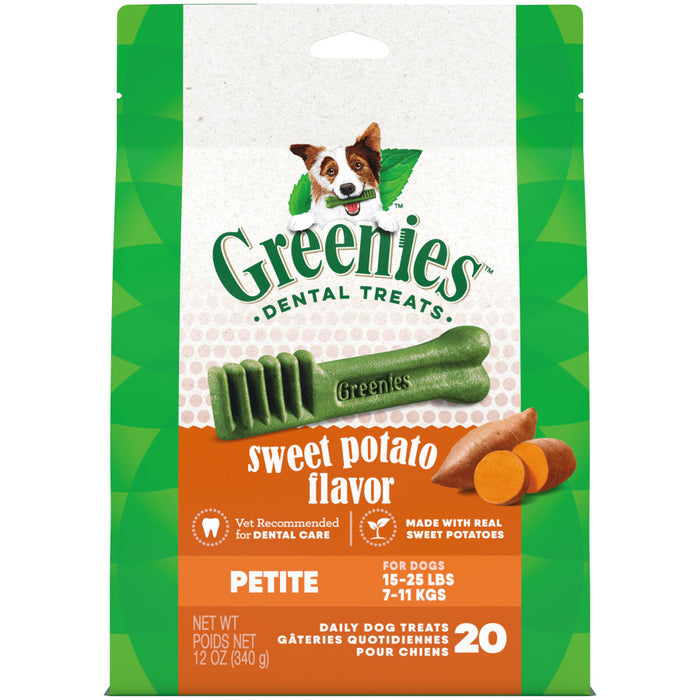 Greenies Dog Dental Treats Sweet Potato, 1ea/Petite, 20 ct, 12 oz