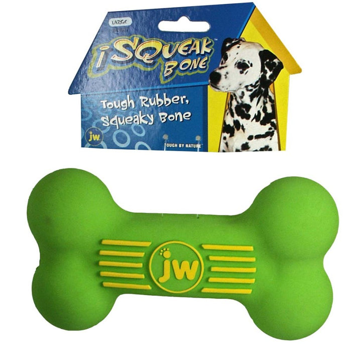 JW Pet iSqueak Bone Dog Toy Assorted, 1ea/LG