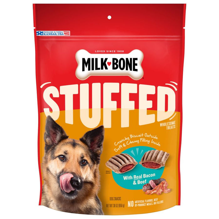 Milk-Bone Stuffed Dog Treats Bacon & Beef, 1ea/30 oz