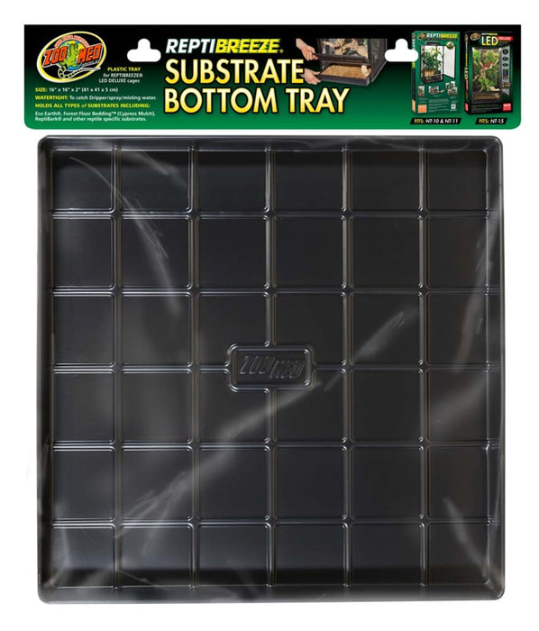 Zoo Med ReptiBreeze Substrate Bottom Tray Black, 1ea/16 In X 16 in